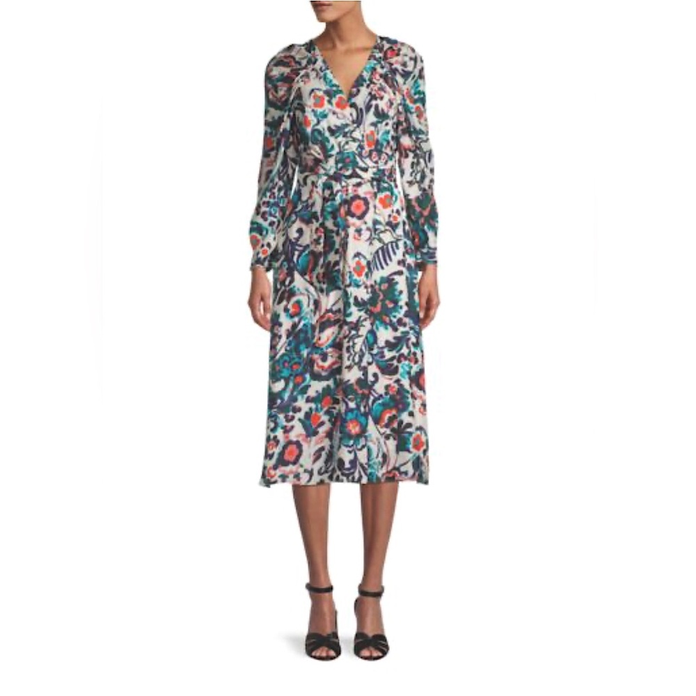 TANYA TAYLOR Justine Floral-Print Silk Dress - Size 8